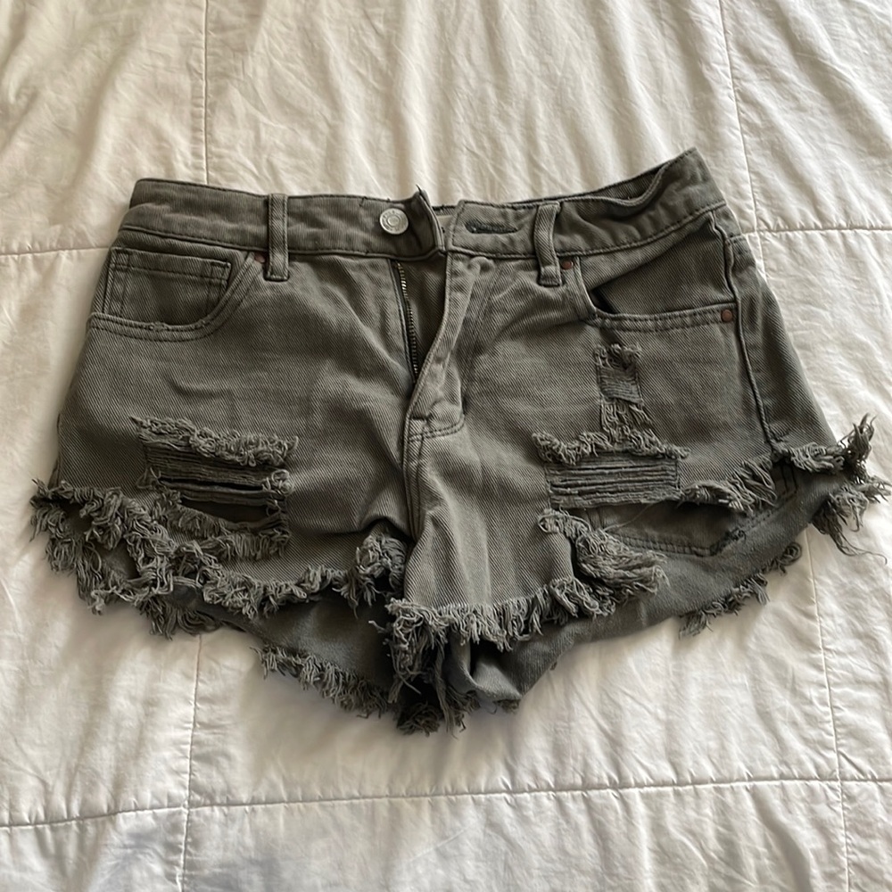 Pacsun olive green denim shorts